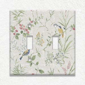 Stone Wall Birds Switch Plate Covers - Metal Light Switch Cover - Bird Switch Plates And Outlet Covers - Luna Gallery - Home Decor