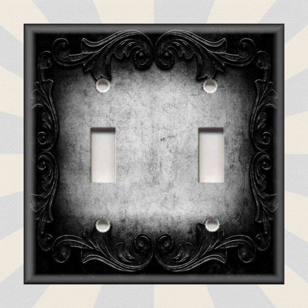 Victorian Gothic Home Decor Ornate Frame Design Dark Grey - Metal Light Switch Plate Cover - Switch Plates Outlet Covers - Free Shipping