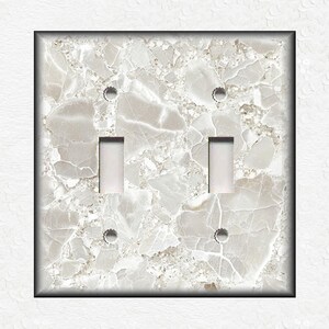Beige Quartz Marble Design Metal Light Switch Plate Covers - Matching Kitchen Light Switch Plate Covers And Outlet Covers - Duplex Covers