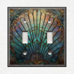 Antique Shell Design Vintage Art Nouveau Design Metal Light Switch Plate Covers And Outlet Covers - Home Decor - Art Nouveau Home Decor