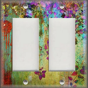 Abstract Art Home Decor Modern Home Decor Flora Metal Light Switch Plate Cover Wallplates Outlets Rocker Triple Double Free Shipping Double Rocker - 6