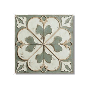Aged Sage Green Ceramic Tile - Vintage Aged Design Tile - Unique Green Kitchen Backsplash Tile - Unique Bathroom Tile - Green Accent Tiles