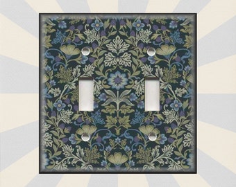 William Morris Vintage Art Nouveau Home Decor Blue Green Purple - Metal Decorative Switch Plate Covers And Outlet Covers - Free Shipping