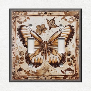 Vintage Butterfly Switch Plate Covers & Outlet Covers - Metal Light Switch Plate Covers - Decorative Unique Switch Plates - Free Shipping
