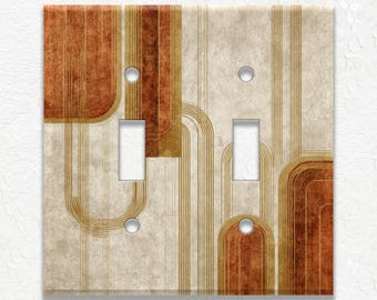 Abstract Art Design Metal Light Switch Covers and Outlet Covers, Duplex Covers, Receptacle Covers, Mid Century Modern Home Decor