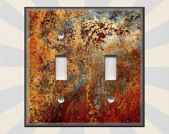 Metal Switch Plate Covers - Image Of Aged Copper - Patina Design - Home Decor Rustic Decor - Switch Plates And Outlet Covers - Free Shipping