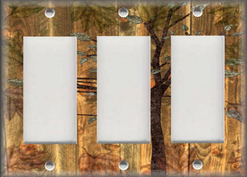 Metal Light Switch Covers Rustic Woods Tree Decor Cabin Home Etsy