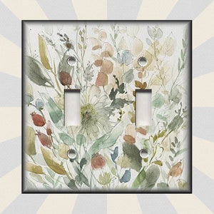Botanical Flora Wildflowers Art Decor - Metal Light Switch Plates And Outlet Covers - Free Shipping Luna Gallery Designs