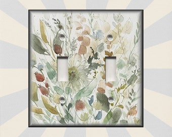 Botanical Flora Wildflowers Art Decor - Metal Light Switch Plates And Outlet Covers - Free Shipping Luna Gallery Designs