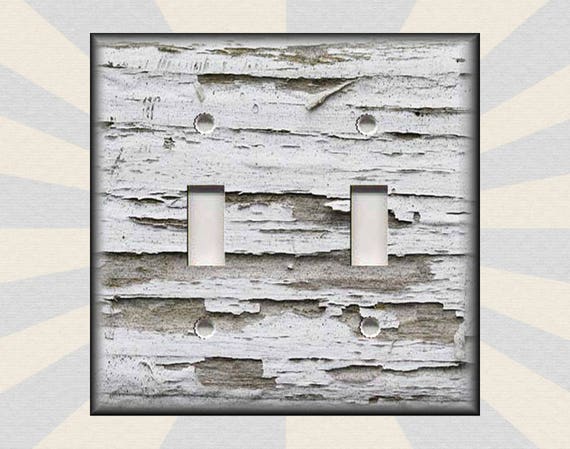 Metal Light Switch Plate Cover Rustic Aged Wood Design Cabin Etsy