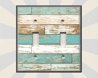 Beach Aged Wood Design Beach House Decor - Metal Beach Light Switch Plates And Outlet Covers - Free Shipping Luna Gallery Designs