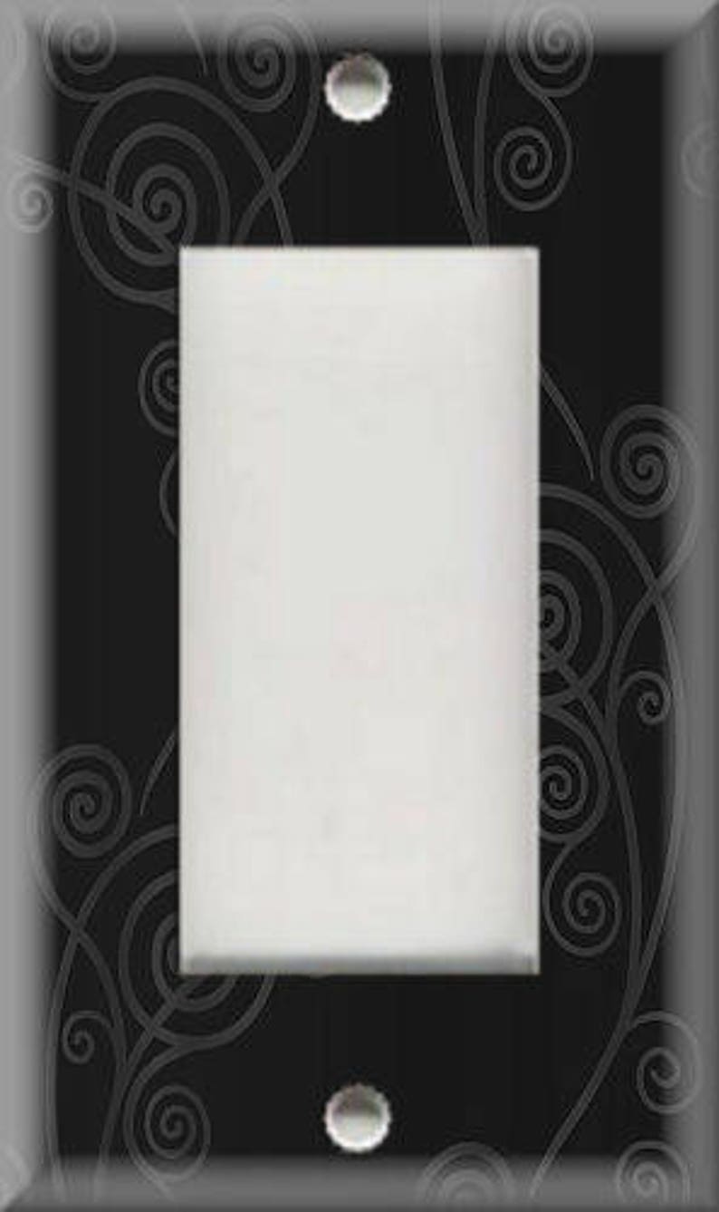 Metal Light Switch Plate Cover Modern Decor Shaded Black ...
