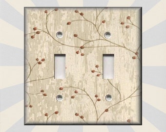 Country Barn Wood Berries Ivory Farmhouse Decor Country Decor - Metal Light Switch Plate Cover - Wallplates Outlets Rocker - Free Shipping