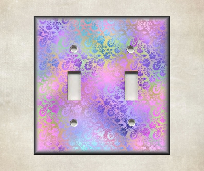 Metal Light Switch Cover Unicorn Colors Floral Art Decor Switch Plate Covers And Outlet Covers Luna Gallery Designs Free Shipping image 1