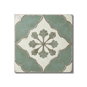 Aged Sage Green Ceramic Tile - Vintage Aged Design Tile - Unique Green Kitchen Backsplash Tile - Unique Bathroom Tile - Green Accent Tiles