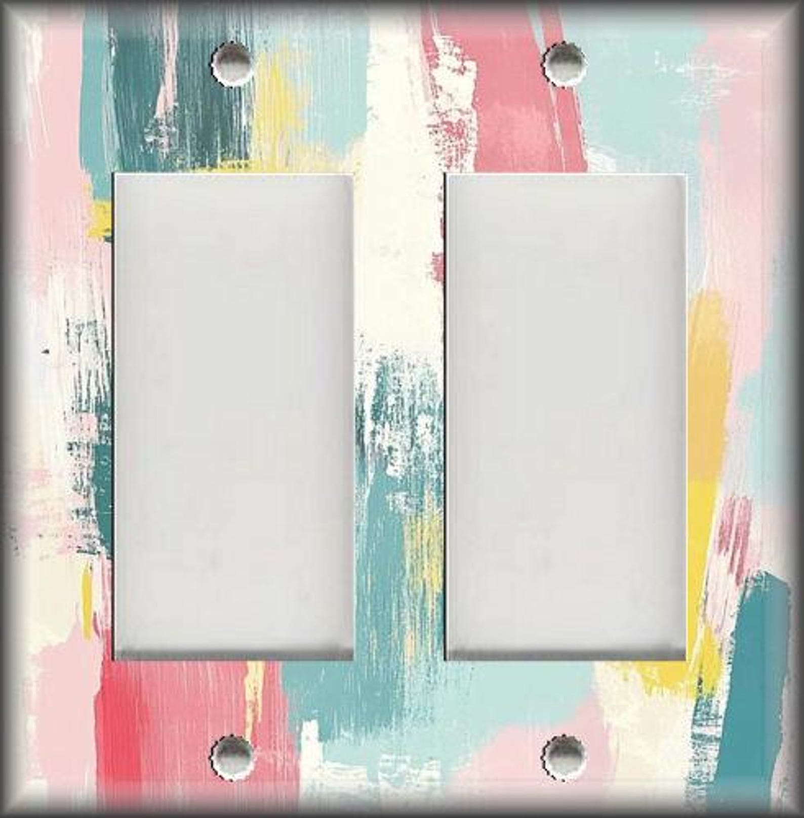 Pastel Colors Abstract Art Design Metal Light Switch Plate Covers and ...