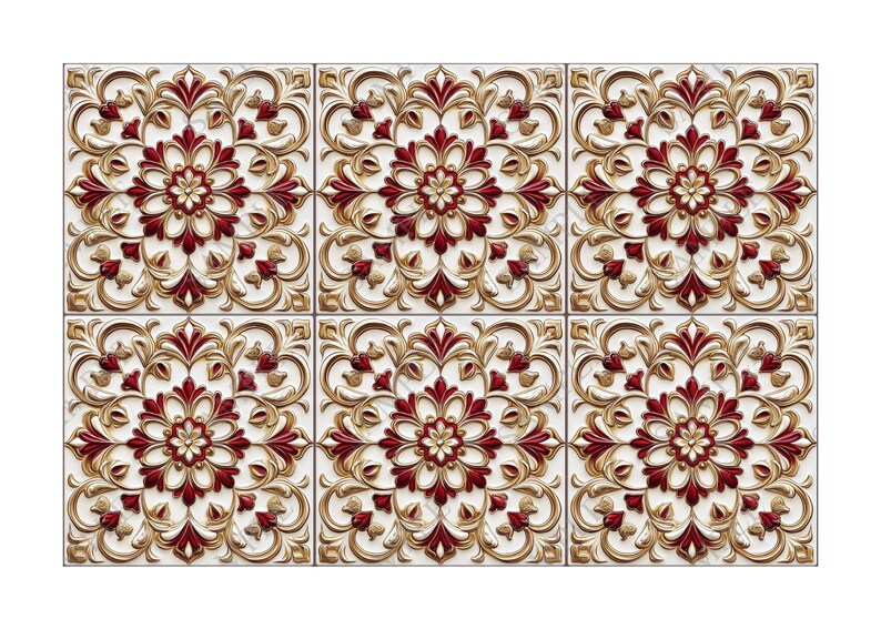Red Ceramic Pattern Red Ceramic Tile Unique Patterned Red Kitchen Backsplash Tiles Red ...