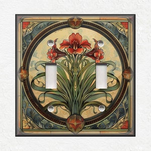 Vintage Floral Pattern - Metal Switch Plate Covers And Outlet Covers Unique Light Switch Plate Covers Outlets - Decorative Wall Plate Covers