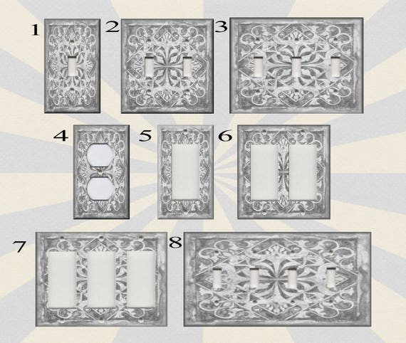 Decorative Tile Design Grey Global Home Decor Light Switch Plate Cover 