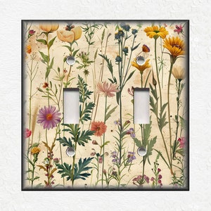 Beautiful Botanical Wildflowers - Metal Switch Plate Covers And Outlet Covers Unique Light Switch Plate Covers Outlet Covers Wall Plates