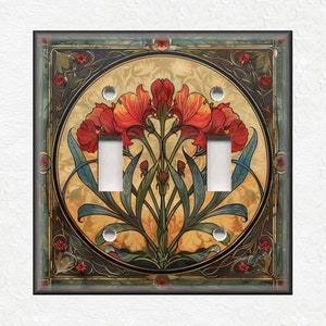 Vintage Floral Pattern - Metal Switch Plate Covers And Outlet Covers Unique Light Switch Plate Covers Outlets - Decorative Wall Plate Covers