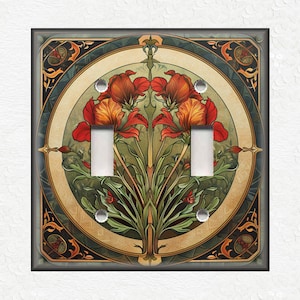 Vintage Floral Pattern - Metal Switch Plate Covers And Outlet Covers Unique Light Switch Plate Covers Outlets - Decorative Wall Plate Covers