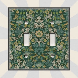William Morris Vintage Art Nouveau Home Decor Green Gold Tan - Metal Decorative Switch Plate Covers And Outlet Covers - Free Shipping