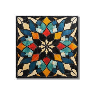 Carreaux de céramique multicolores marocains vintage - Carrelage de cuisine de couleurs vives - Carrelage unique pour dosseret - Carrelage de salle de bains Carrelage coloré pour cheminée