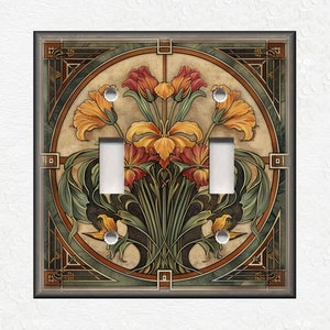Vintage Floral Pattern - Metal Switch Plate Covers And Outlet Covers Unique Light Switch Plate Covers Outlets - Decorative Wall Plate Covers