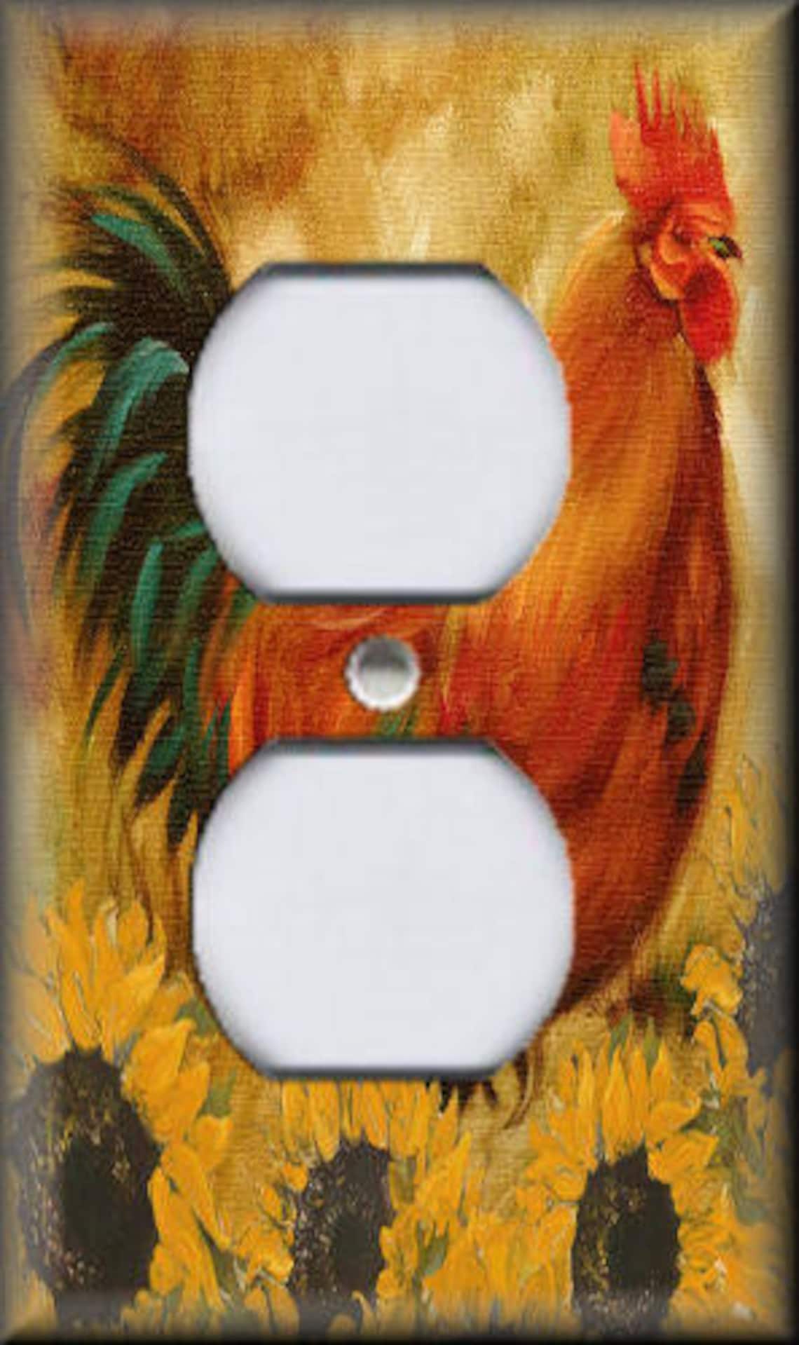 Metal Light Switch Cover Rooster Decor Sunflowers Art Decor Etsy