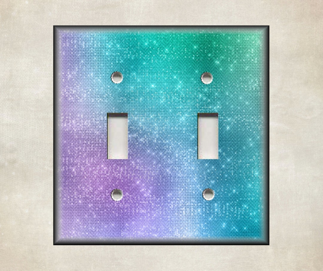 Teal & Purple Twinkle Design Metal Light Switch Cover Home Decor Switch ...