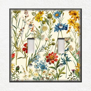 Beautiful Botanical Wildflowers - Metal Switch Plate Covers And Outlet Covers Unique Light Switch Plate Covers Outlet Covers Wall Plates