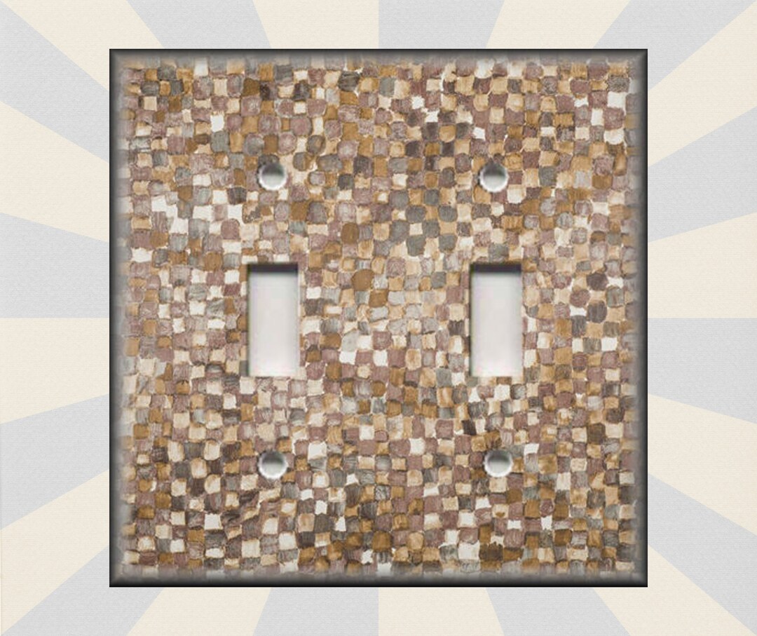 Brown Abstract Art Switch Plate Cover Metal Switch Plate Covers