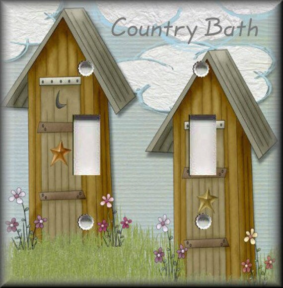 Metal Light Switch Plate Cover Country Bath Outhouse Decor Etsy