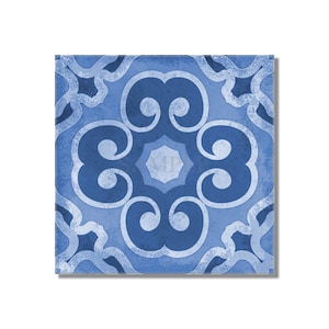 Ceramic Tile Kitchen Backsplash Tile Vintage Blue - Bathroom Tile - Decorative Ceramic Tile Backsplash - Patterned Blue Fireplace Tile
