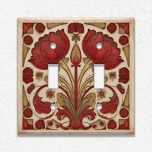 Vintage Art Nouveau Design Metal Light Switch Covers & Outlet Covers, Decorative Wall Plates, Receptacle Covers, Duplex Covers, Faceplates
