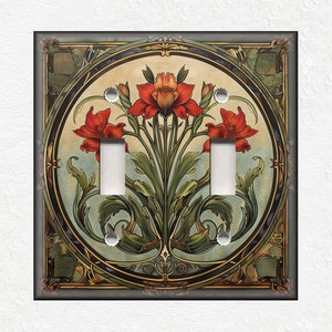 Vintage Floral Pattern - Metal Switch Plate Covers And Outlet Covers Unique Light Switch Plate Covers Outlets - Decorative Wall Plate Covers