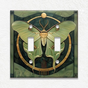 Luna Moth Design Metal Switch Plate Covers And Outlet Covers Unique Light Switch Plate Covers Outlet Covers - Decorative Wall Plate Covers