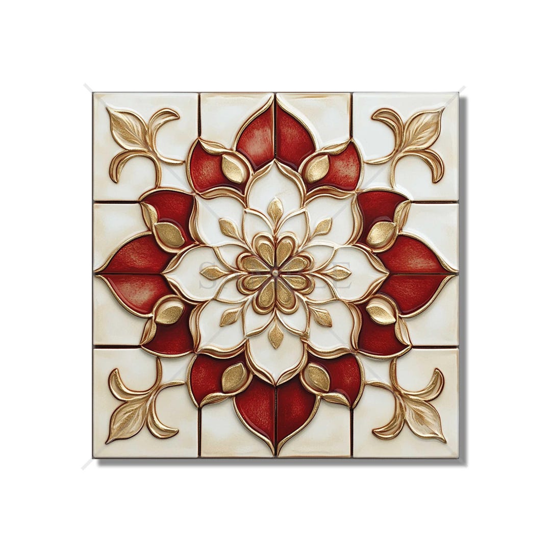 Red Ceramic Pattern Red Ceramic Tile Unique Patterned Red Kitchen Backsplash Tiles Red ...
