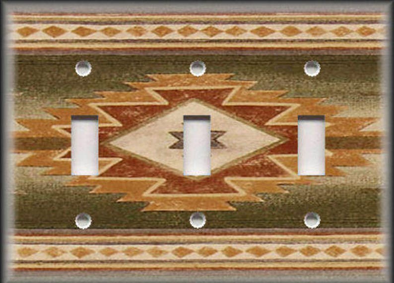 Metal Light Switch Plate Cover Southwestern Decor Pattern Etsy