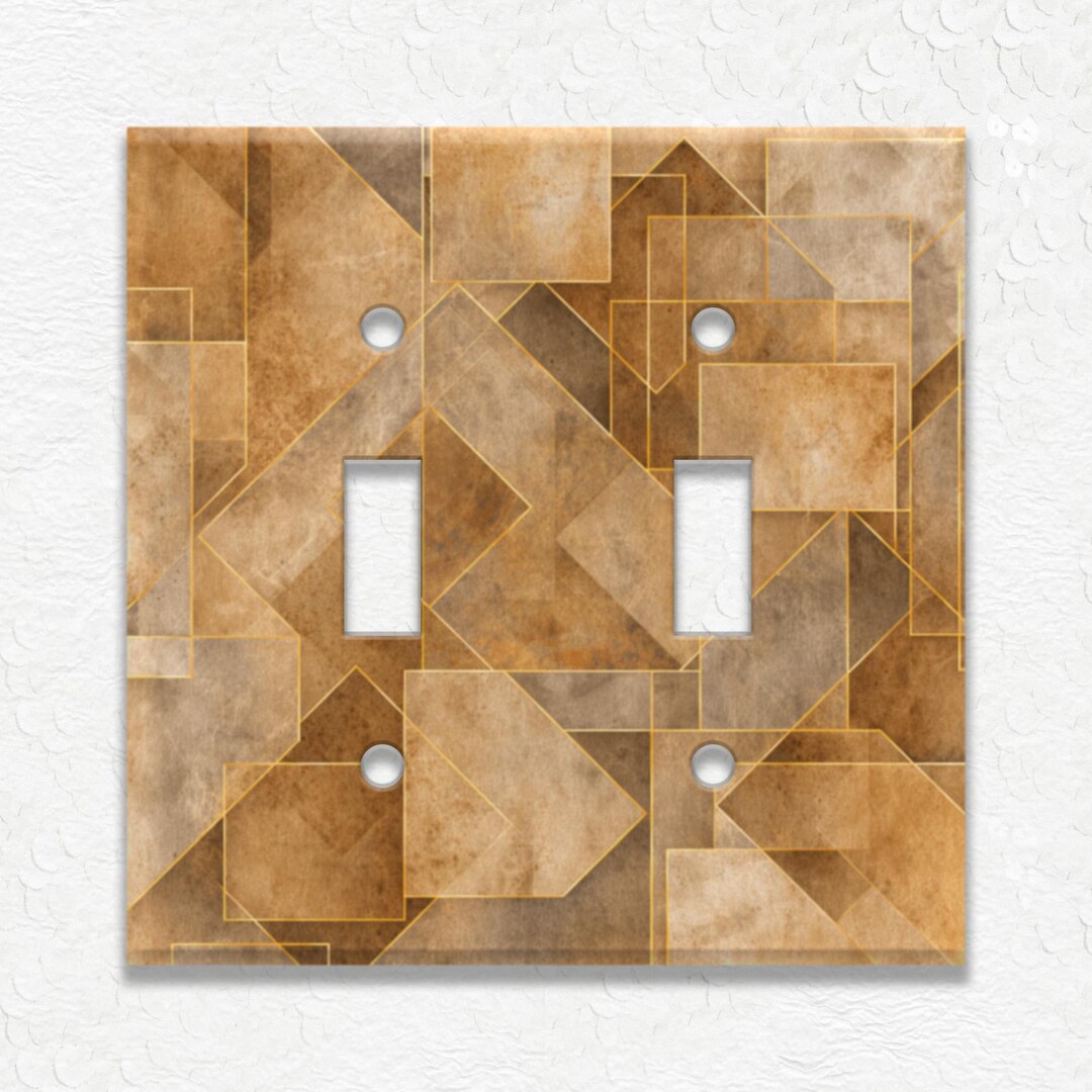 Abstract Art Geometric Design Metal Light Switch Covers and Outlet ...