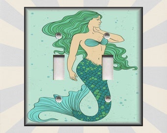 Mermaid Switch Plate - Mermaid Home Decor - Metal Beach Light Switch Cover -  Switch Plates And Outlet Covers - Free Shipping