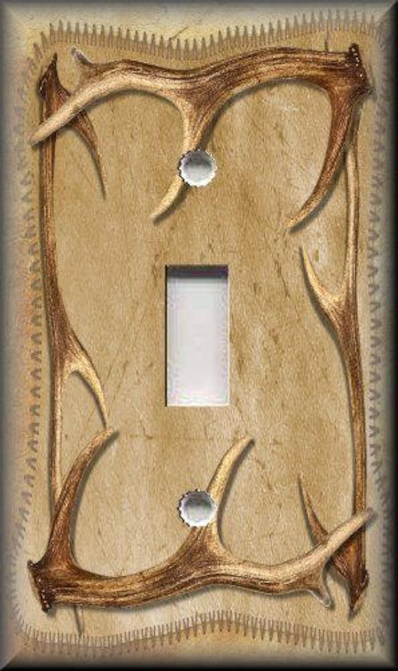 Metal Light Switch Covers Rustic Home Decor Deer Antlers Etsy