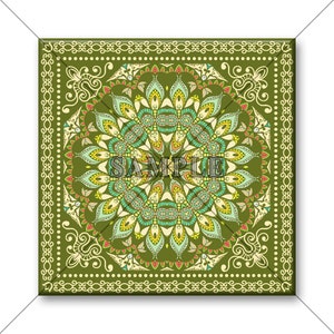 Green Patterned Ceramic Accent Tile - Patterned Tile Decorative Design Backsplash Tile Kitchen Tile Bathroom Tile