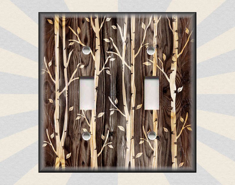 Metal Light Switch Plate Cover Rustic Woods Tree Decor Cabin Etsy