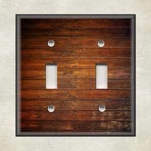 Rustic Reclaimed Wood Design Rust - Metal Light Switch Cover - Switch Plate Covers And Outlet Covers - Luna Gallery Free Shipping