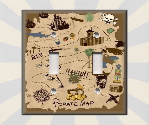 Pirate Map Home Decor Pirate Decor Pirate Decor Kids Metal Light