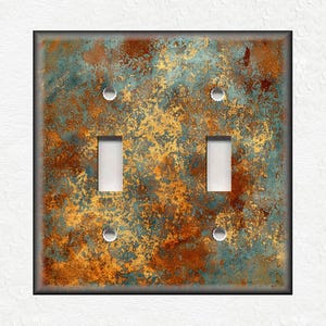 Copper Patina Design Metal Light Switch Plate Covers And Outlet Covers - Copper Design Home Decor - Decorative Copper Design Wallplates