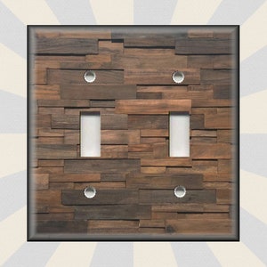 Rustic Wood Light Switch Plate Cover - Dark Brown - Metal Light Switch Plates And Outlet Covers - Free Shipping Luna Gallery Designs