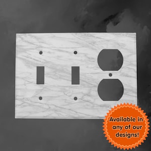 Over 7000 Designs Triple Combo Toggle Toggle Outlet Metal Switch Plate Cover - You Choose From Any Design I Offer - Custom Made Switch Plate